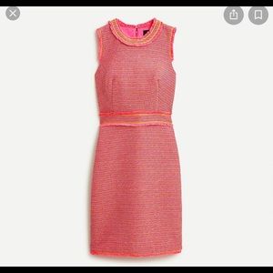J crew sheath dress in neon fringe tweed